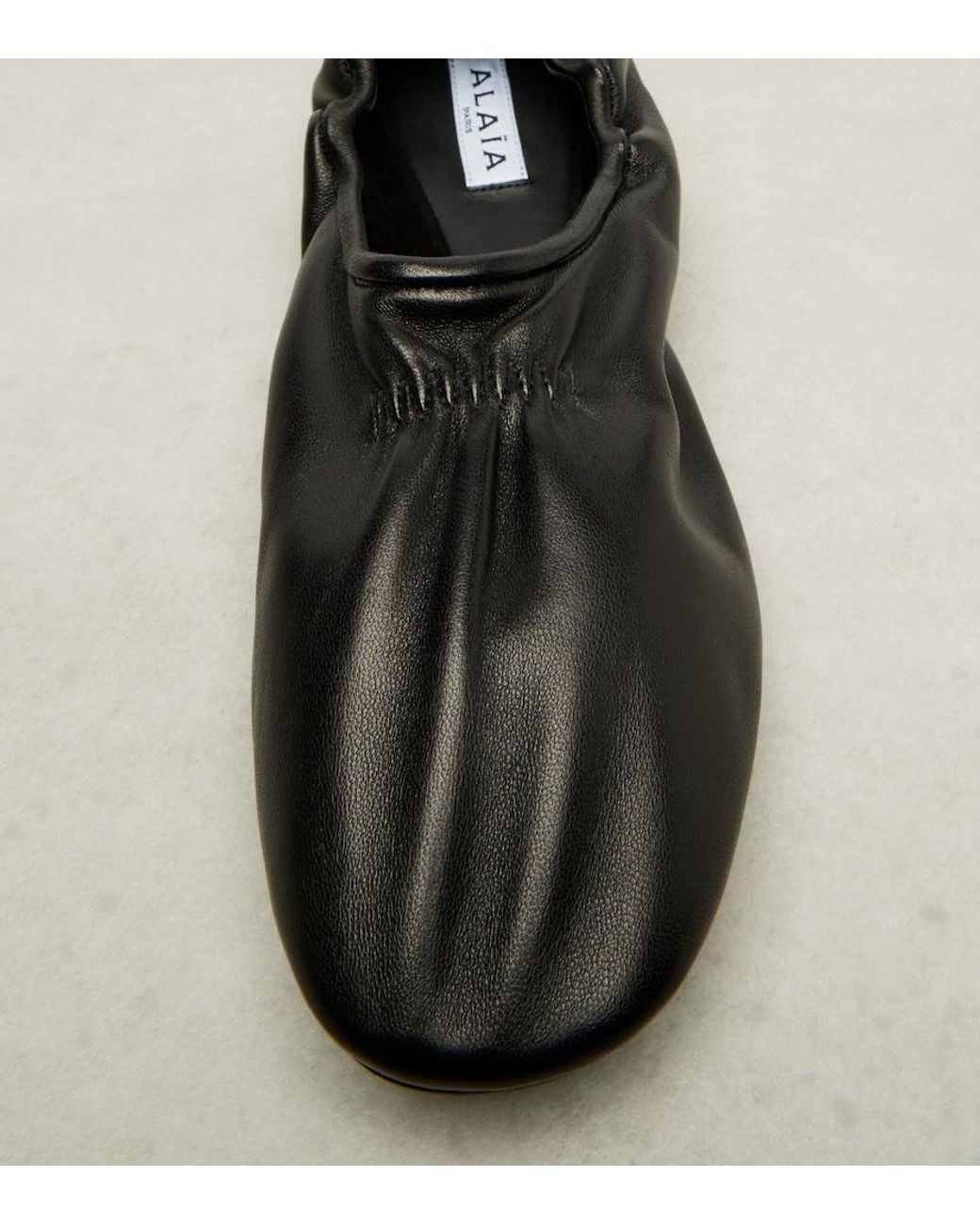Alaïa Black Leather Ballet Flats