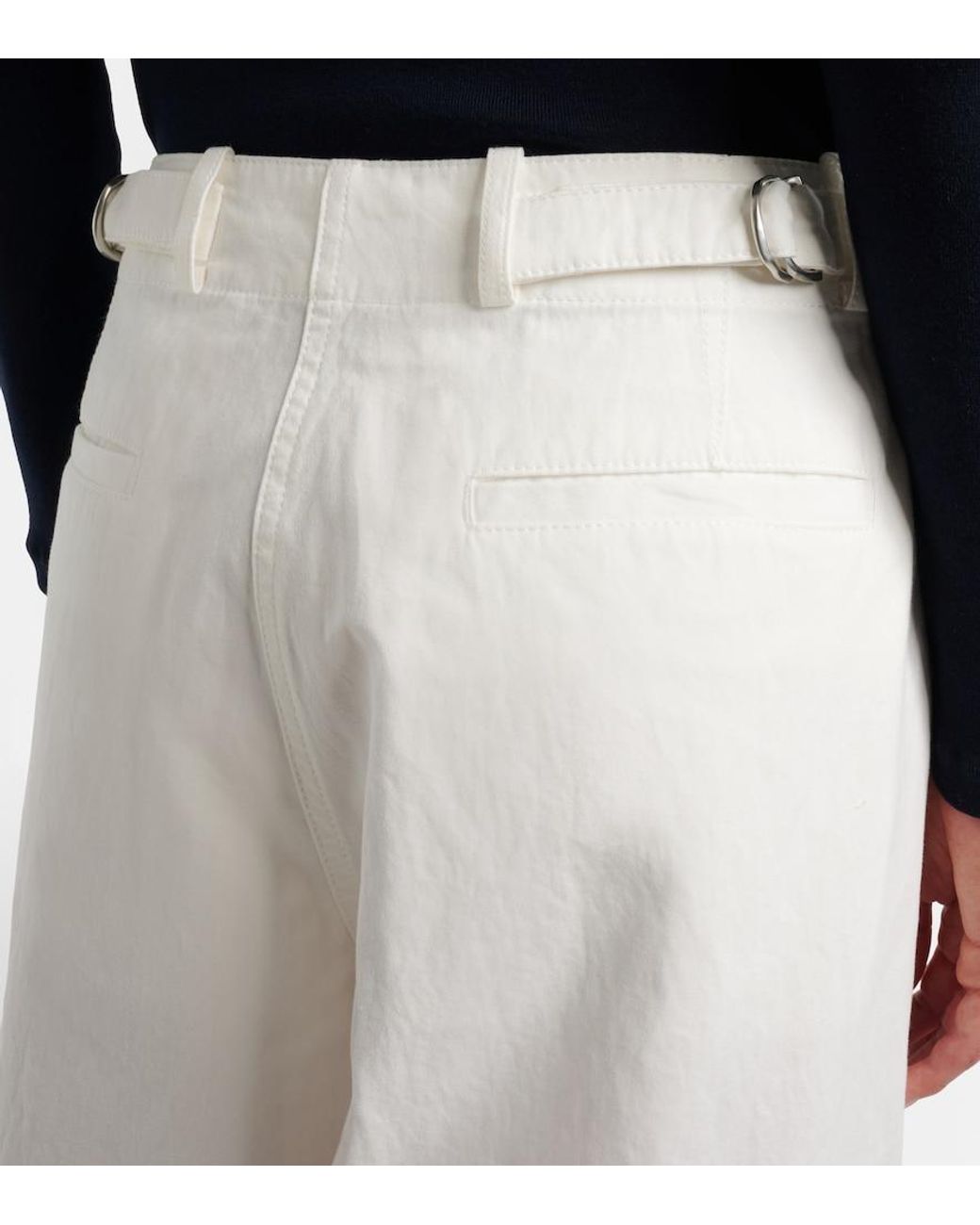 The Row White Fadry Cotton Gabardine Wide-Leg Pants
