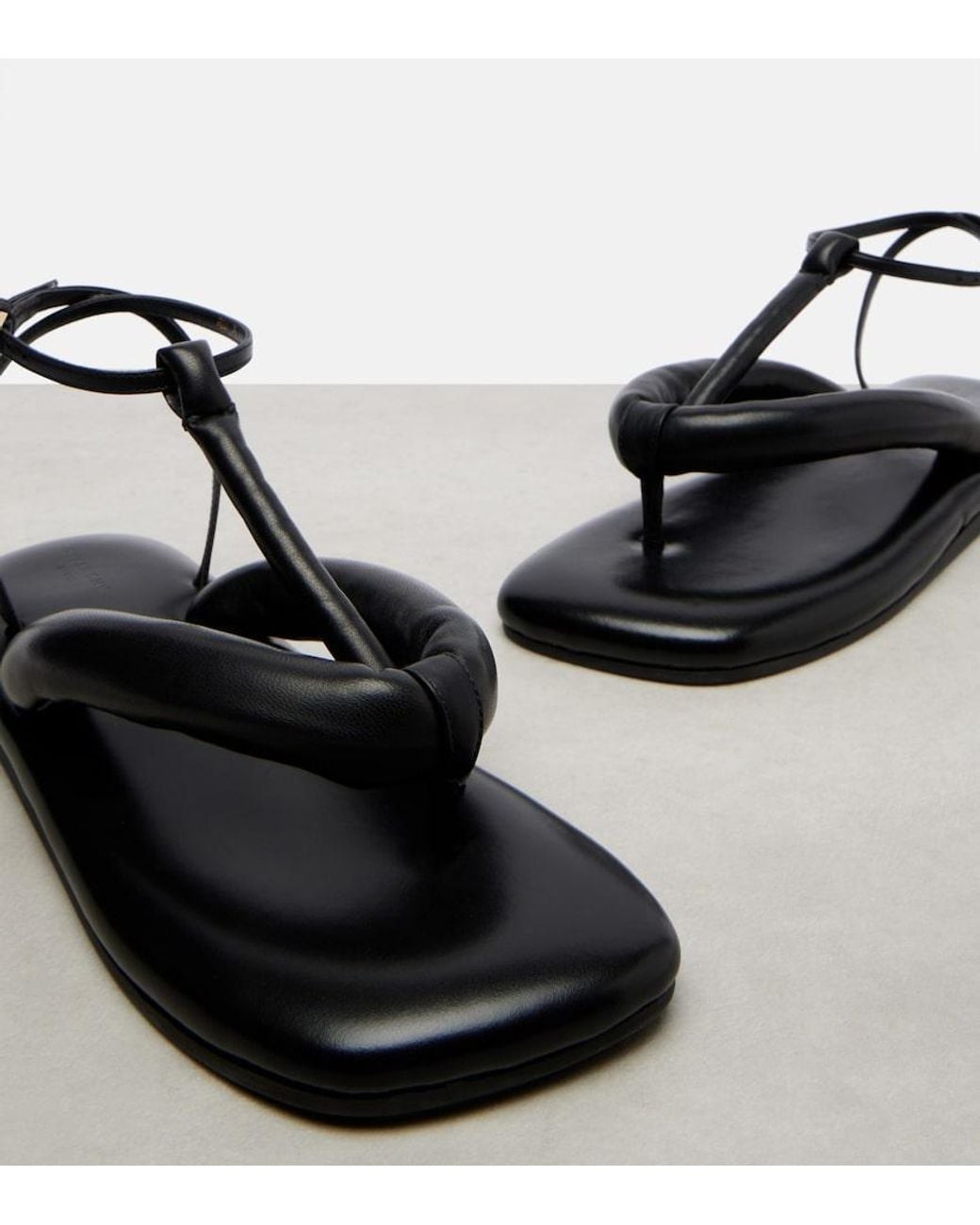 Givenchy Black Boudoir Leather Thong Sandals