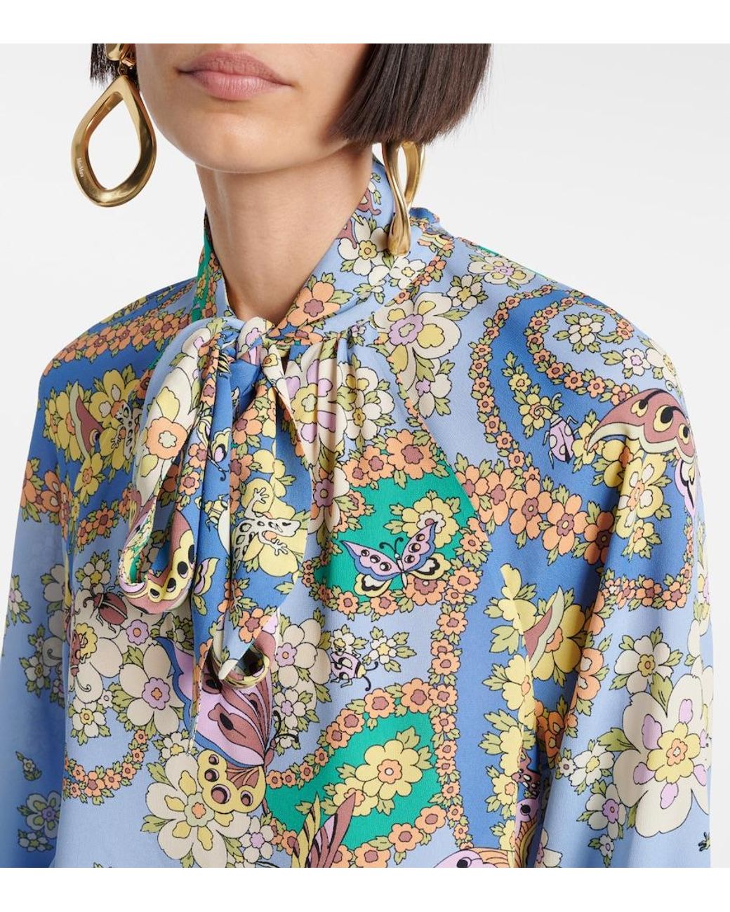 Blouse A Fleurs Etro en coloris Blue