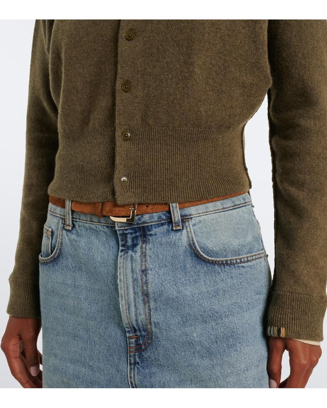 Extreme Cashmere Green N°257 Blouson Cashmere-Blend Cardigan