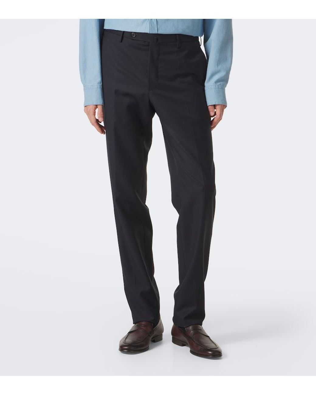Slowear Blue Wool Slim Pants for men