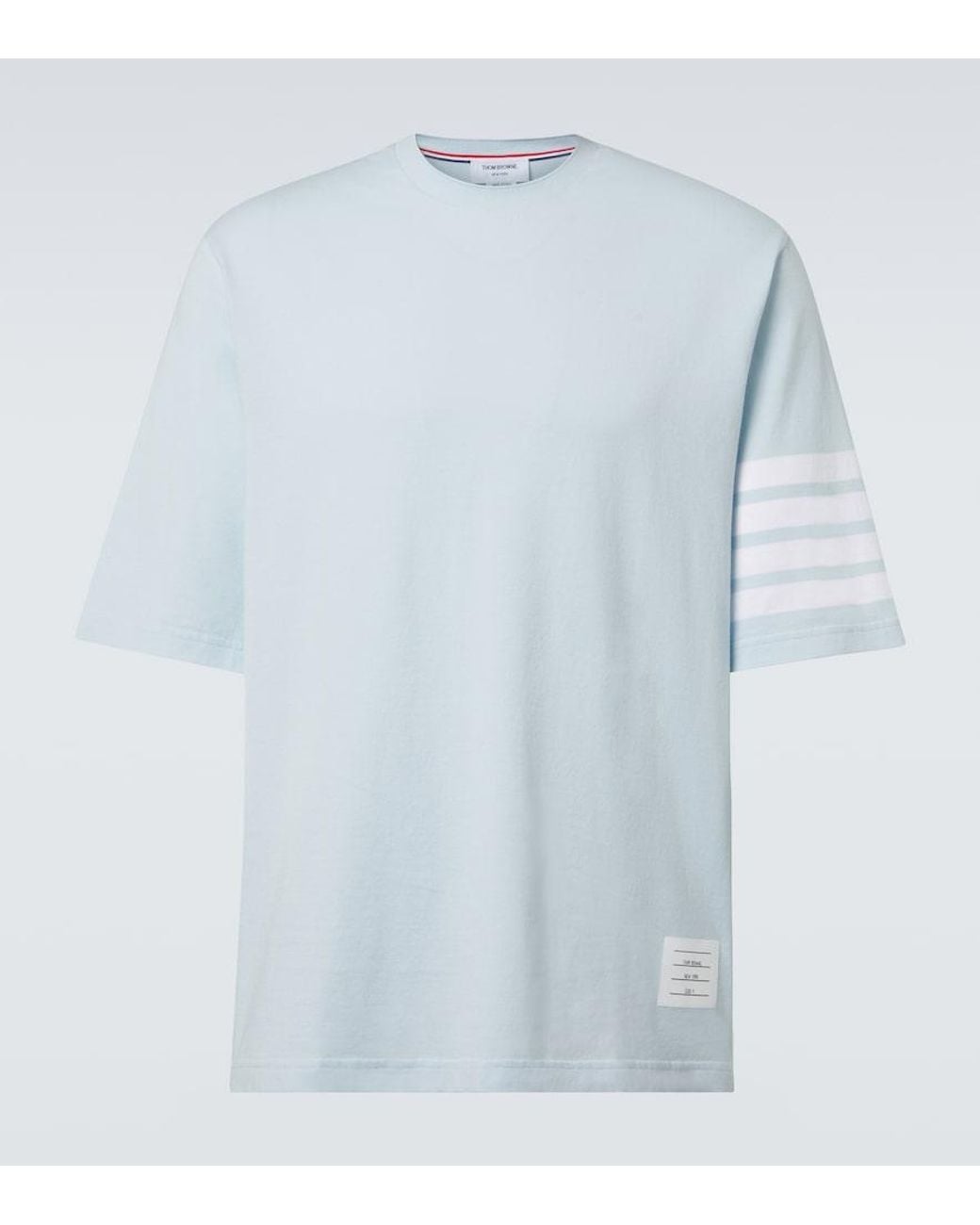Thom Browne Blue 4-Bar Cotton Jersey T-Shirt for men