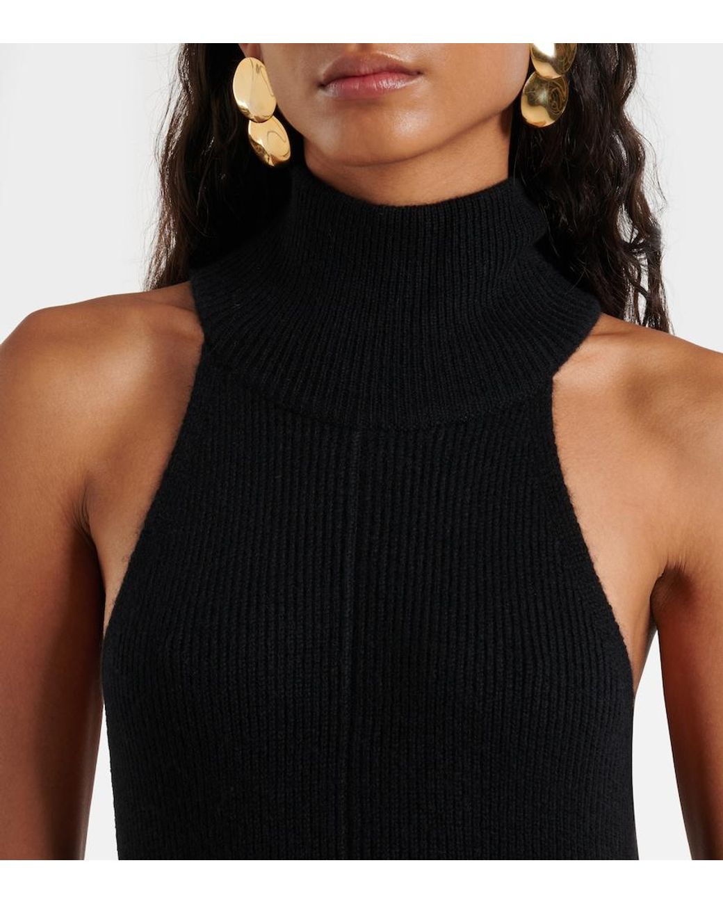 Lisa Yang Black Amannda Ribbed-Knit Cashmere Maxi Dress