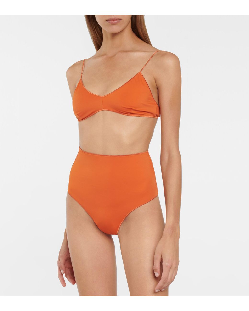 Oséree Eco Basic Bikini Top in Orange - Lyst