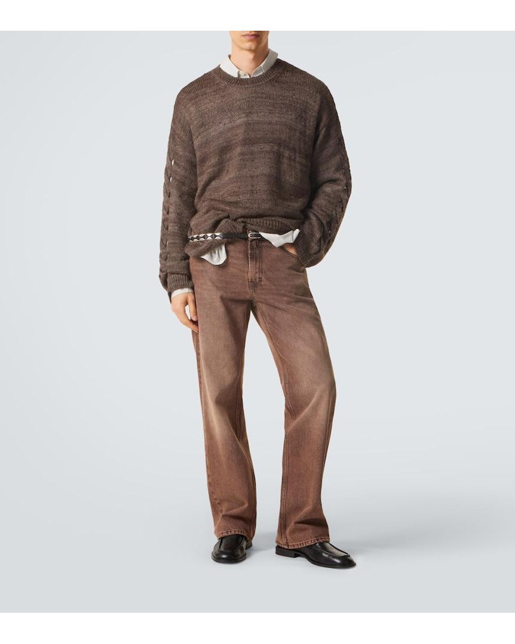 Our Legacy Brown Popover Silk Sweater for men