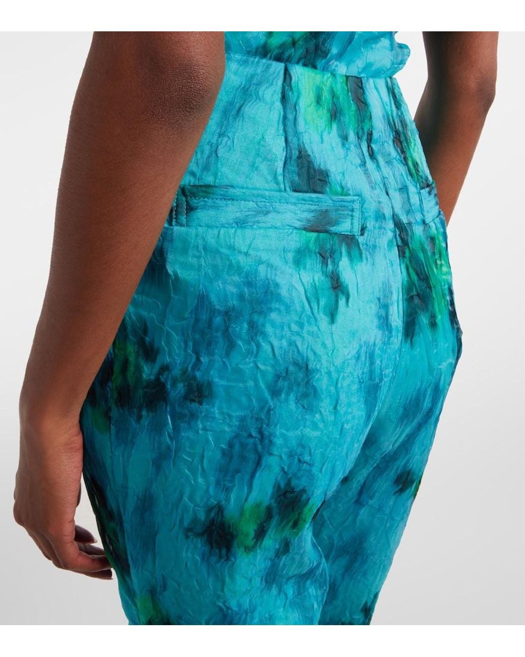 Ganni Blue Printed Capri Pants