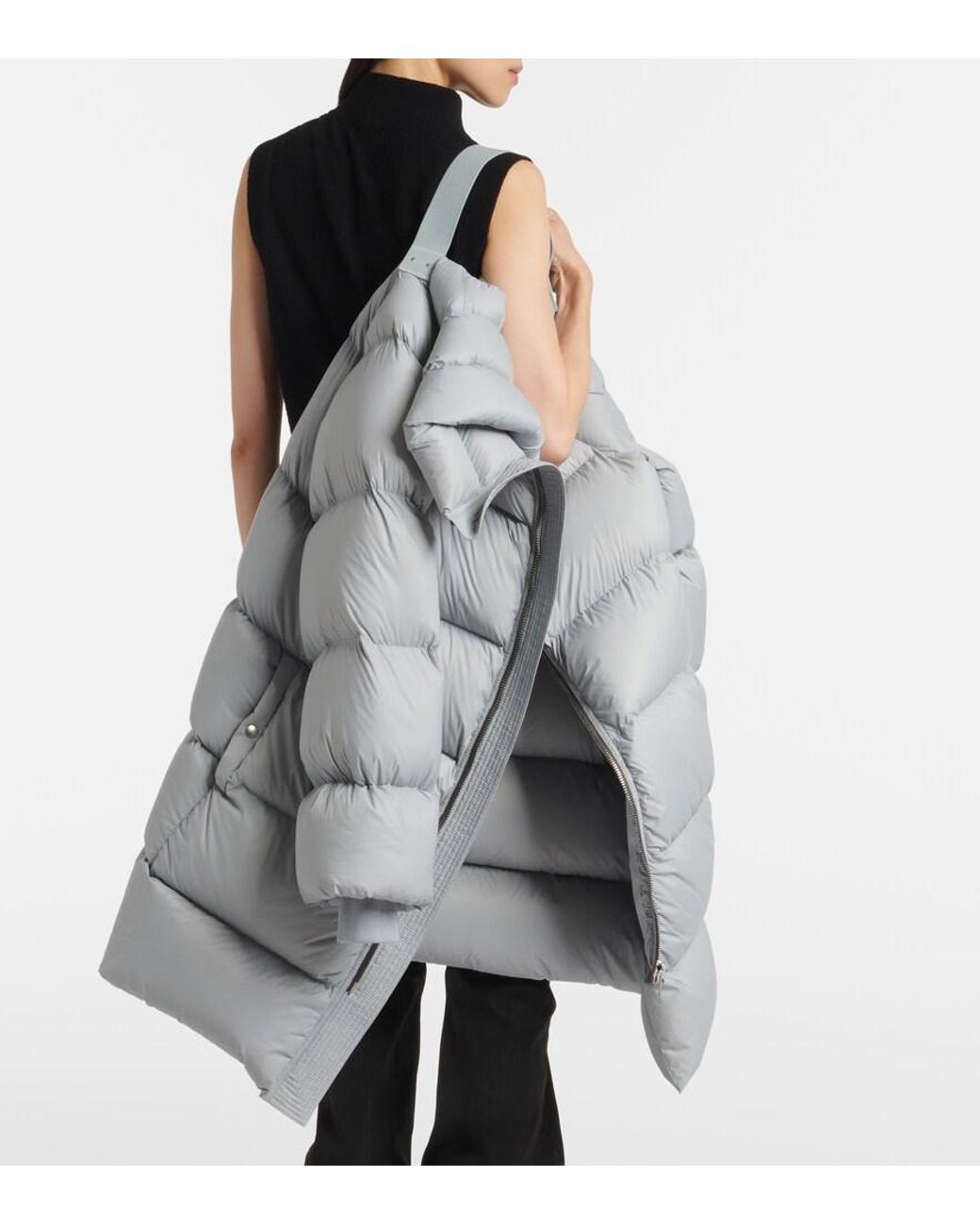 Rick Owens Gray Turtle Oversized Down Jacket