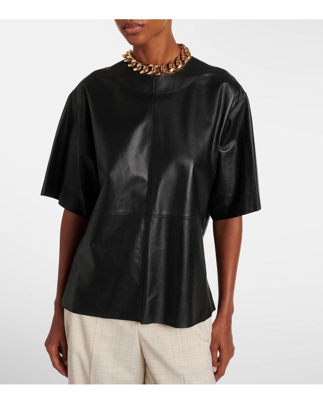 Joseph Black Tanjic Leather Top