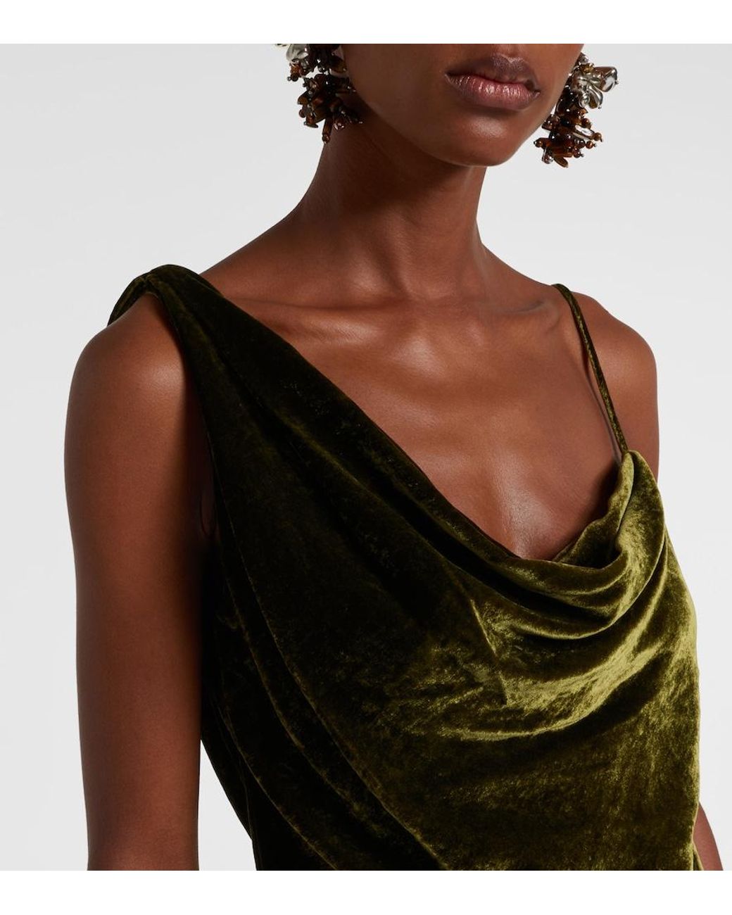 Dries Van Noten Black Draped Velvet Top