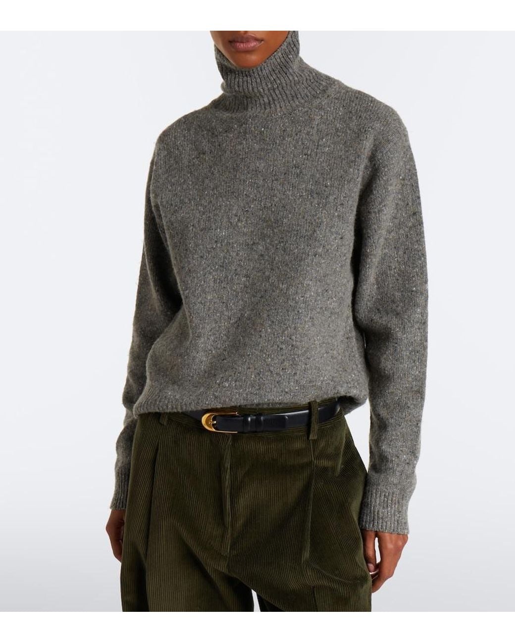 Rohe Gray Wool-Blend Turtleneck Sweater