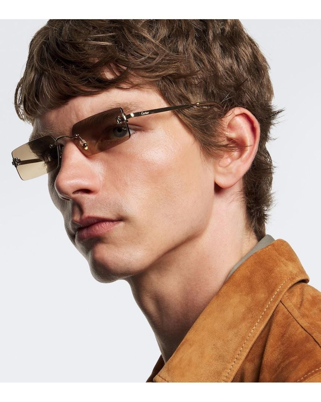 Cartier Metallic Signature C Rectangular Sunglasses for men