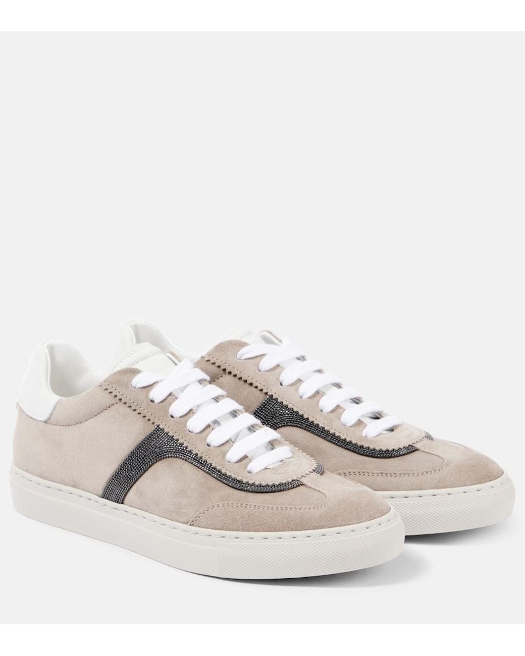 Brunello Cucinelli Natural Suede Sneakers