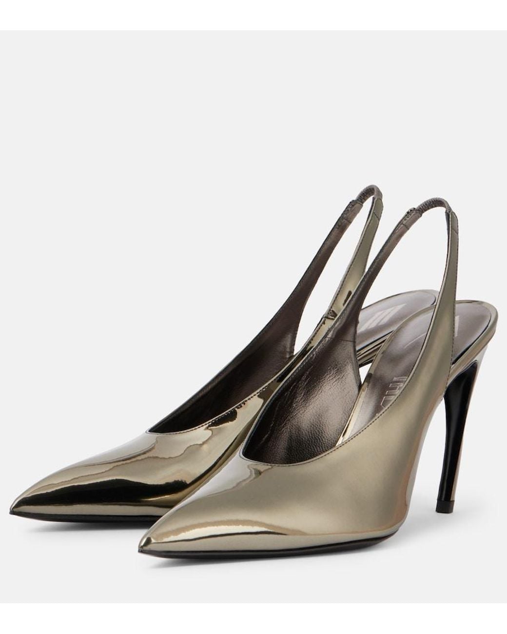 The Attico Brown Viper 95 Pu Slingback Pumps