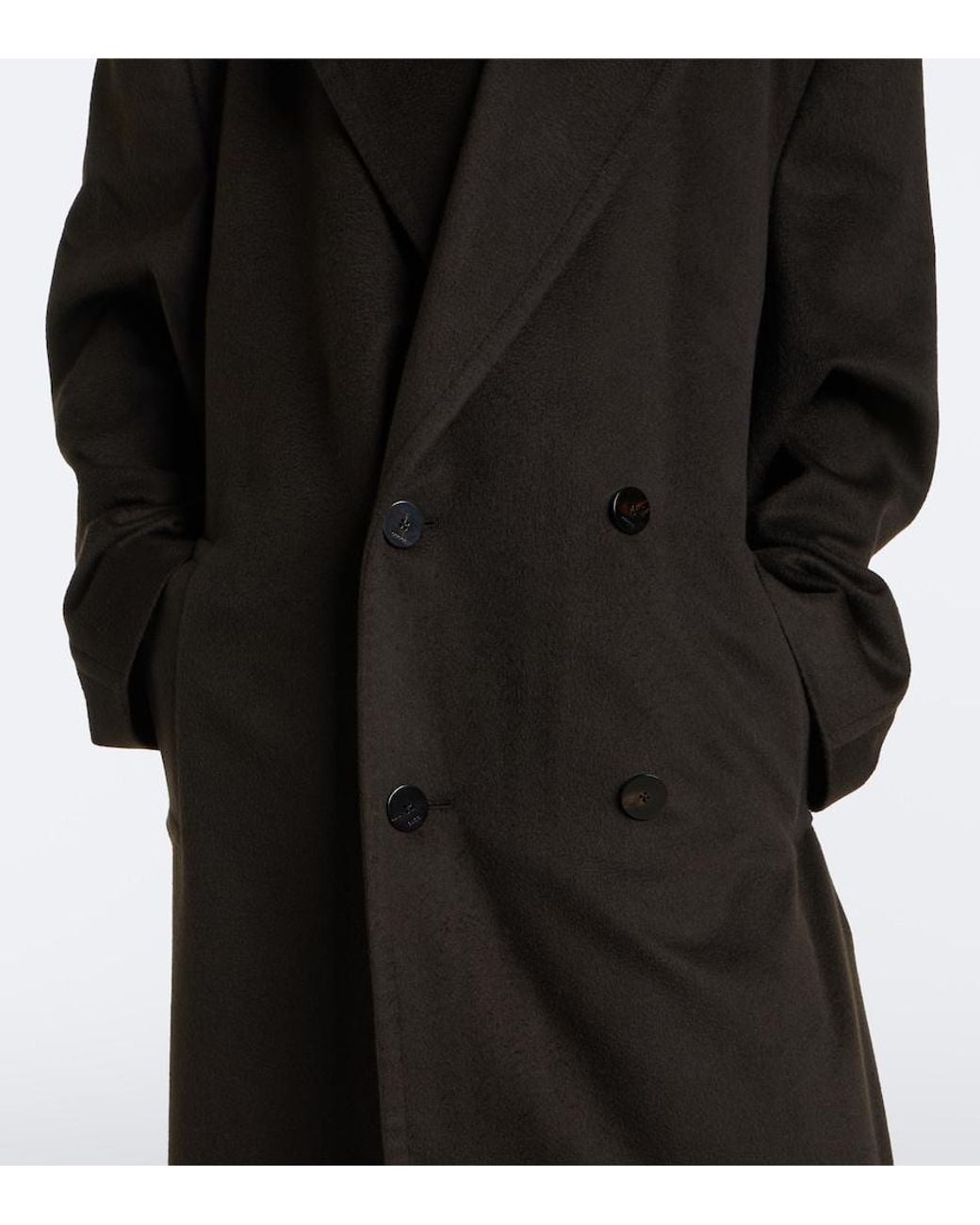 Gucci Black Double-Breasted Oversized Cashmere Coat