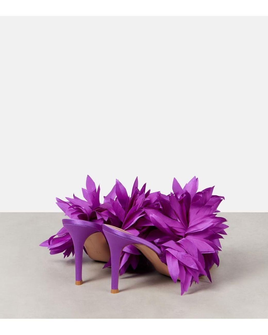 Gianvito Rossi Purple Daniah 85 Embellished Crepe Satin Mules
