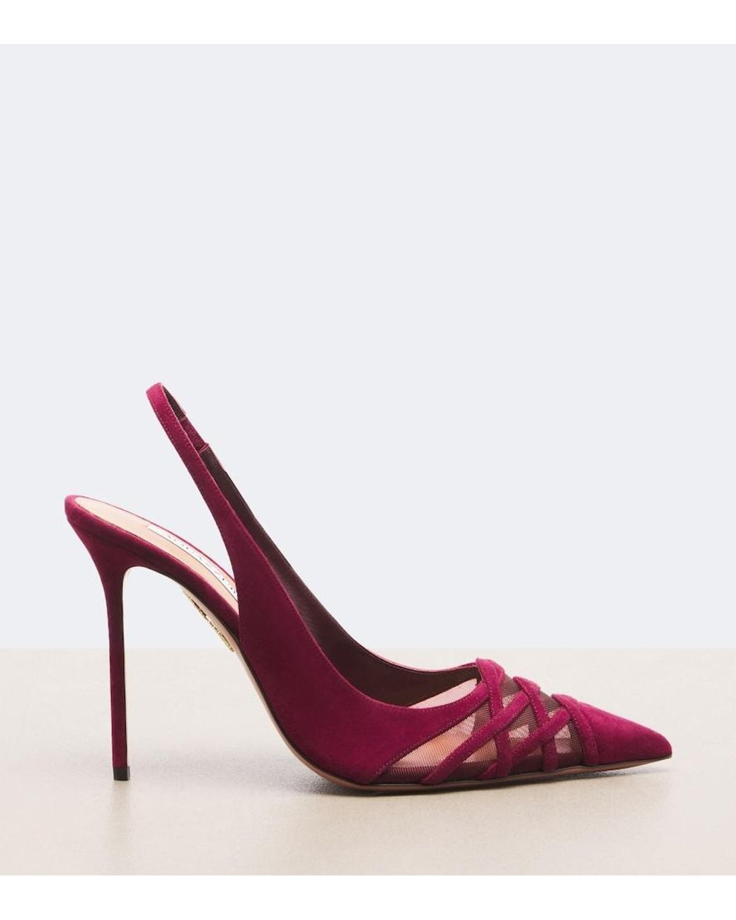 Aquazzura Pink Perfect Match Suede Slingback Pumps