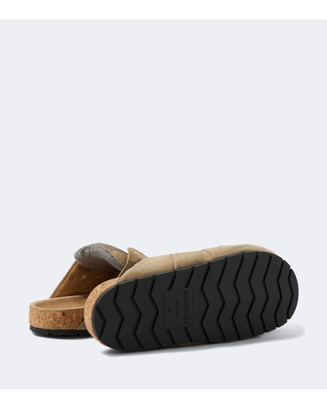 Balenciaga Natural Dumbo Suede Slides for men