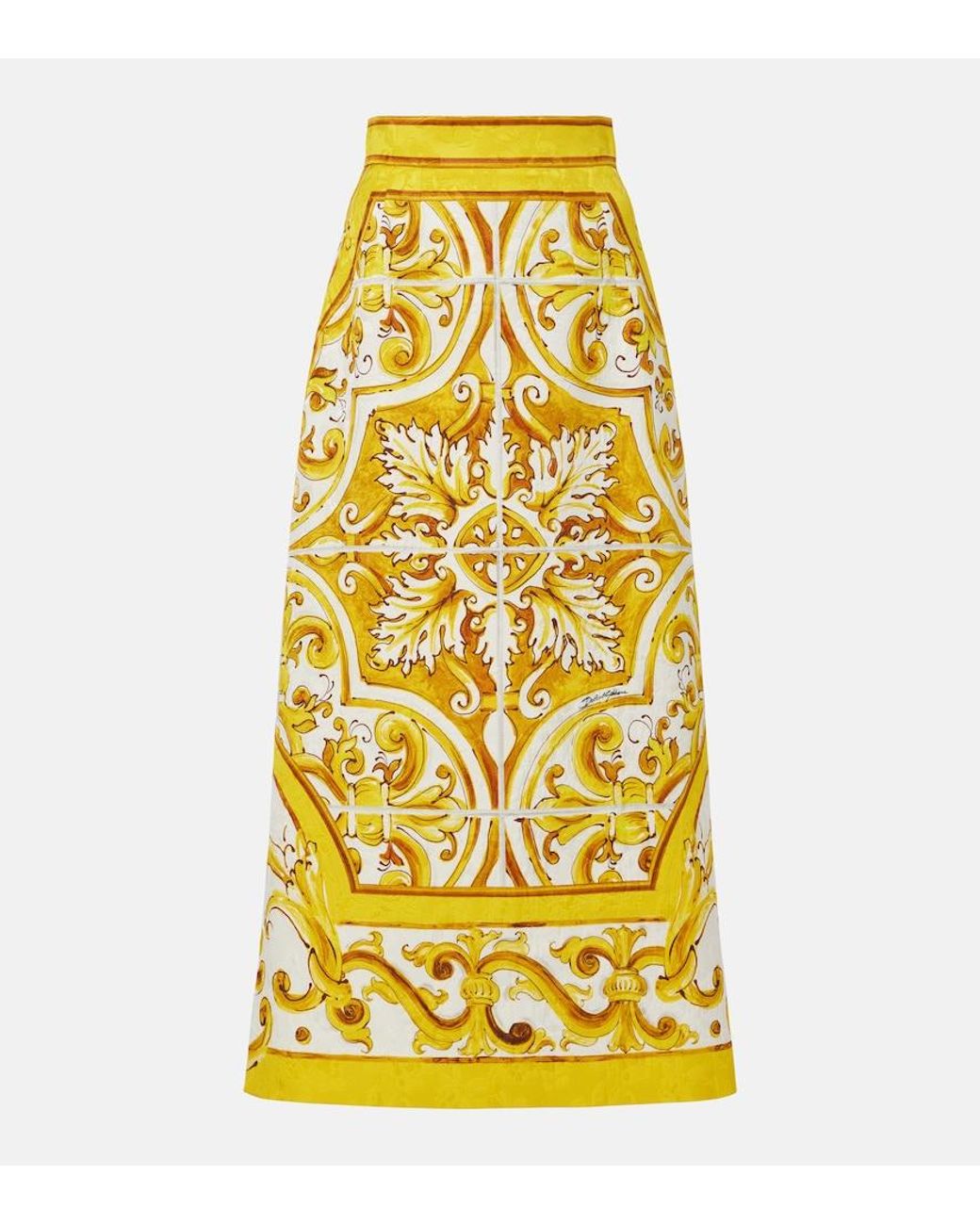 Dolce & Gabbana Yellow Patterned Skirt