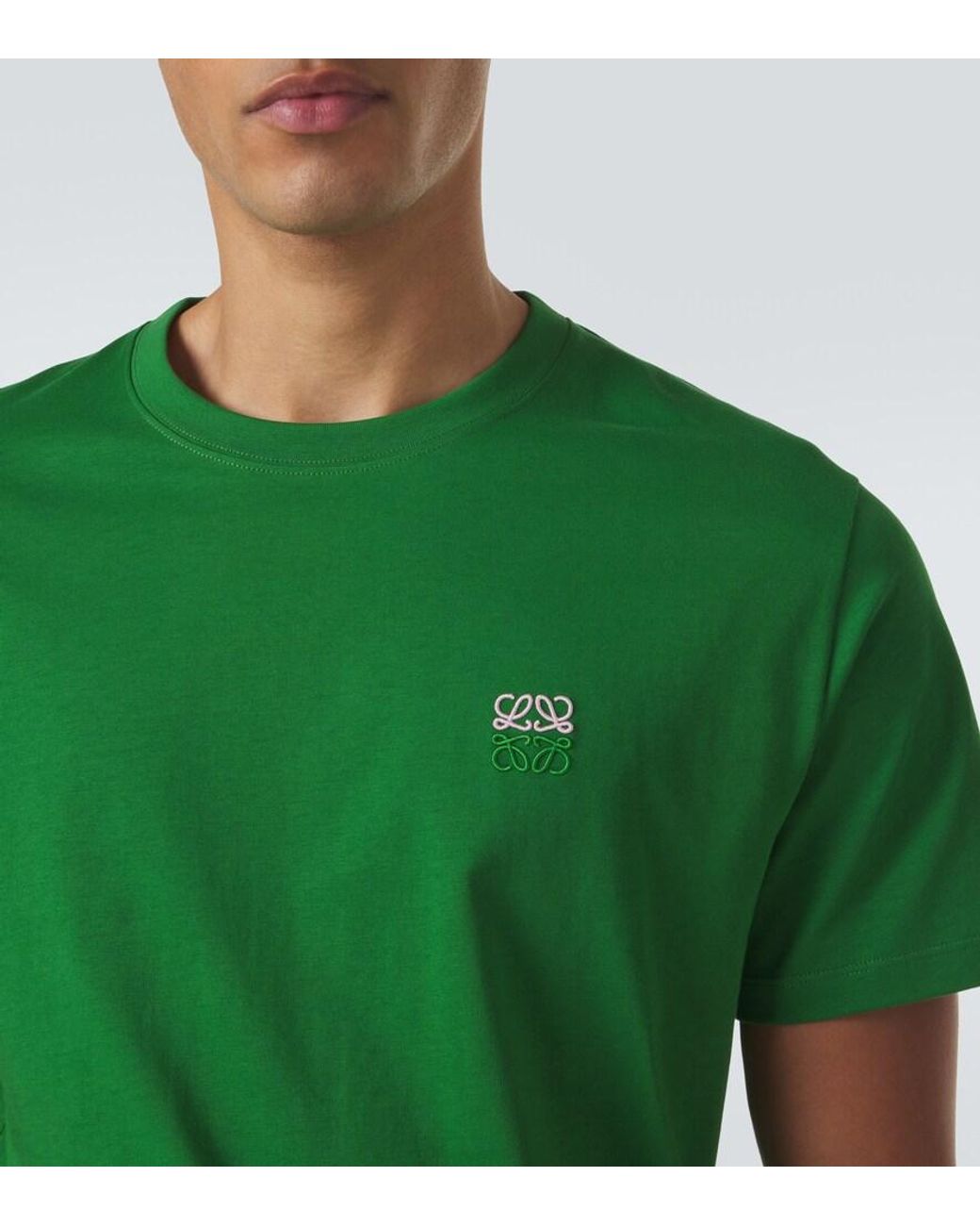Loewe Green Anagram Cotton Jersey T-Shirt for men