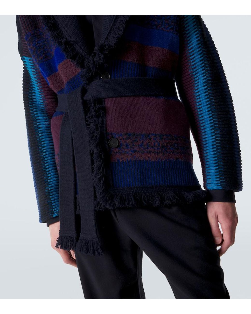 Giorgio Armani Blue X Alanui Cashmere-Blend Cardigan for men