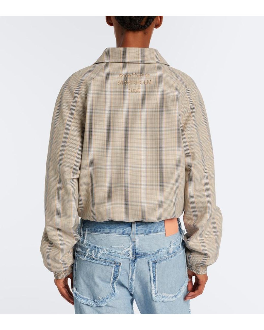 Acne Gray Checked Technical Jacket