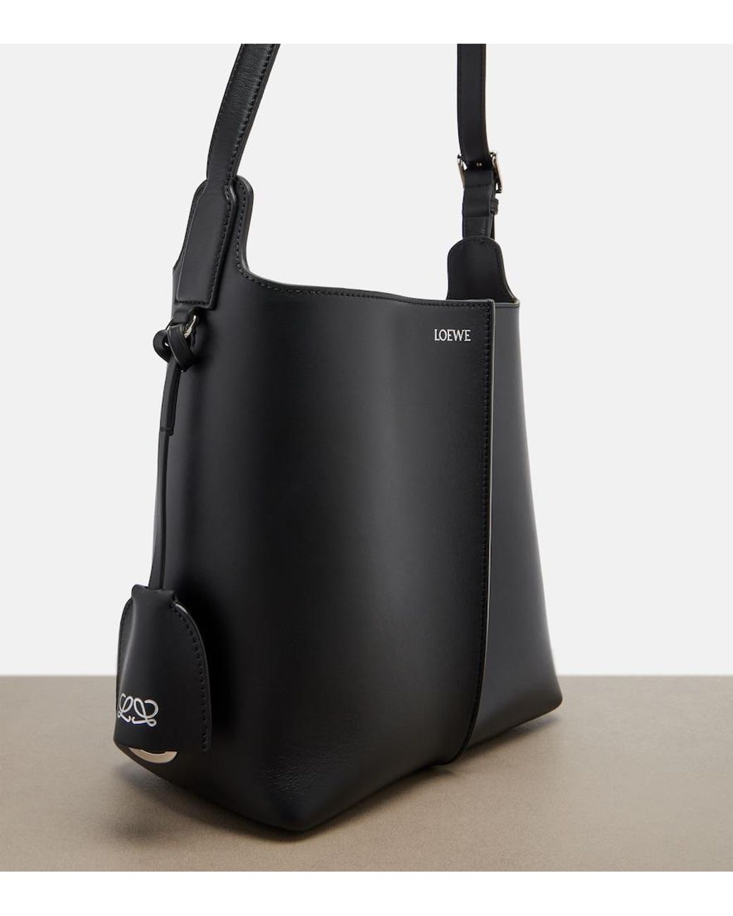 Loewe Black Bilbao Medium Leather Tote Bag