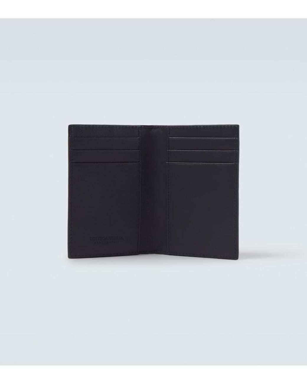 Bottega Veneta Black Intrecciato Leather Wallet for men