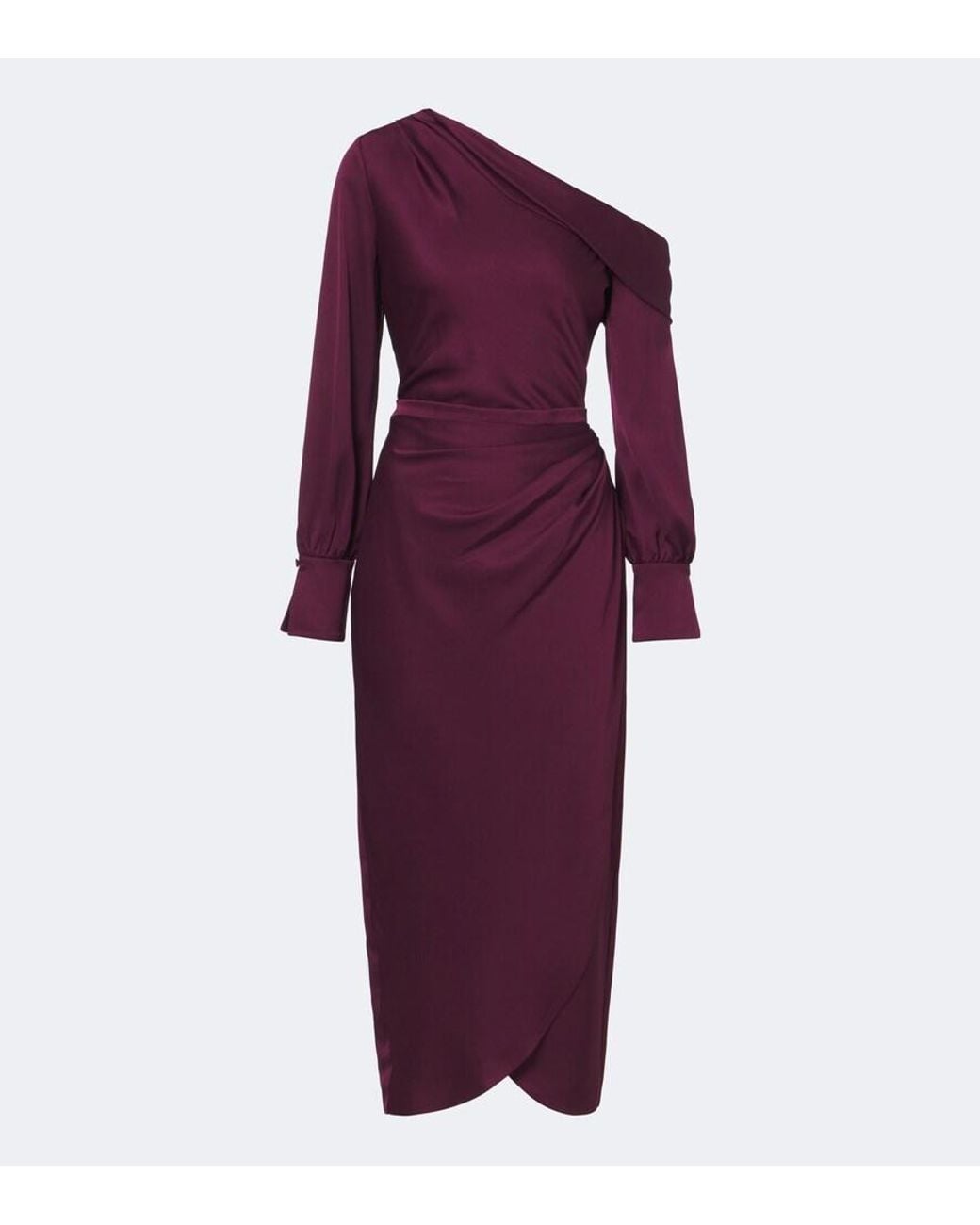 Jonathan Simkhai Purple Camila Draped Satin Midi Dress