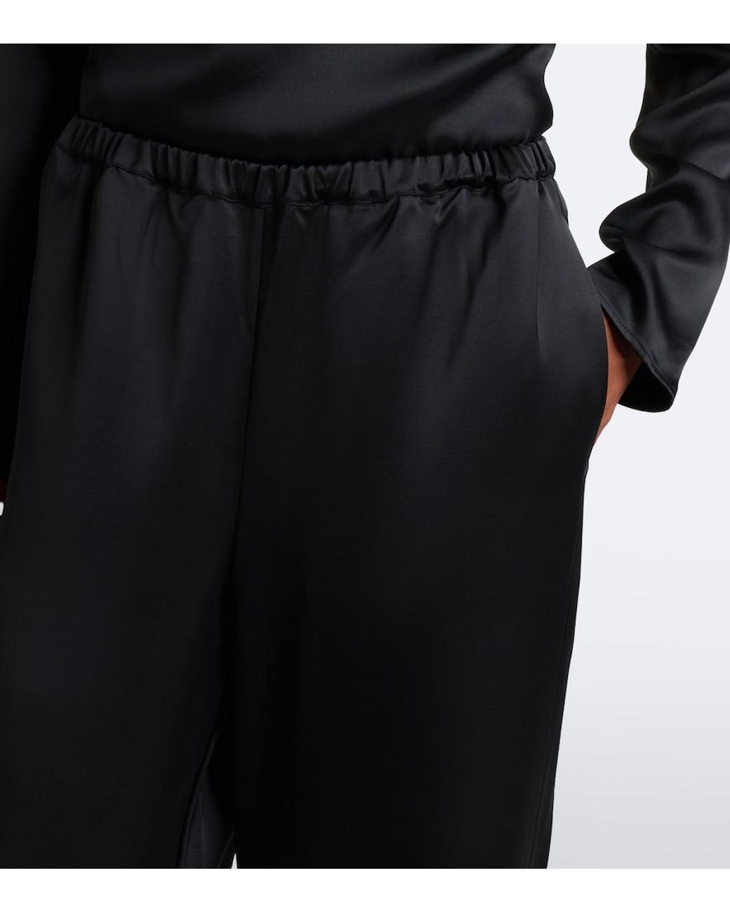 Rohe Blue Satin Wide-Leg Pants