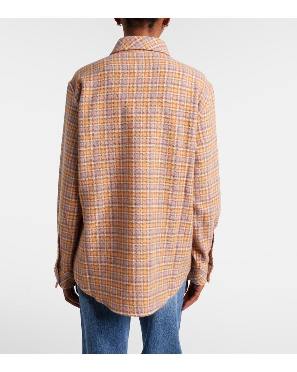 God's True Cashmere Pink Midnight Rose Plaid Cashmere Shirt