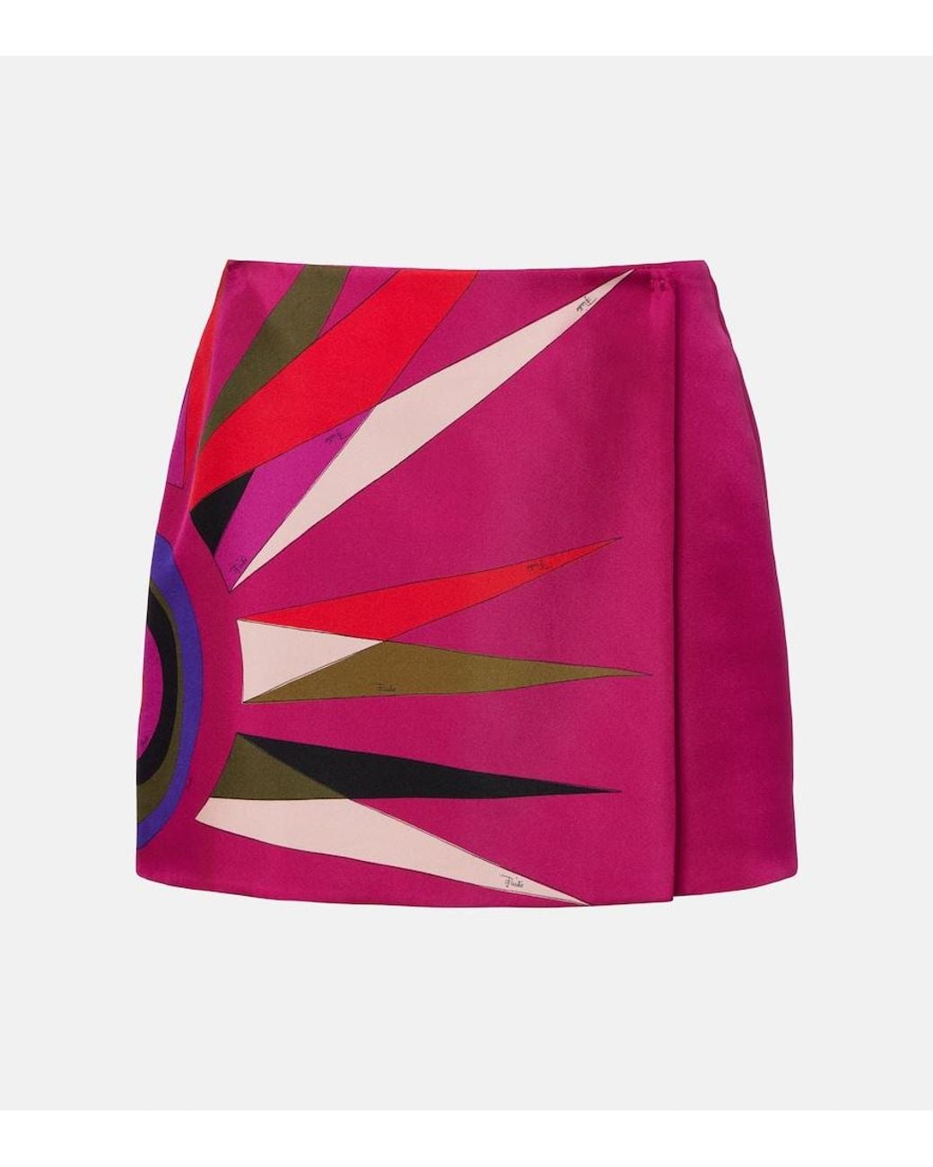 Emilio Pucci Pink Stella Silk Wrap Skirt