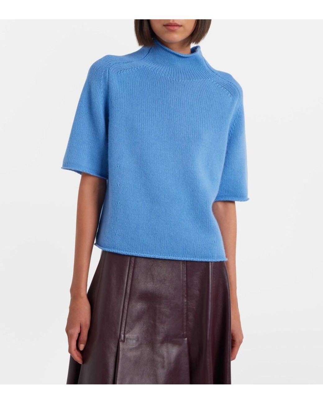 Lisa Yang Blue Fride Cashmere Turtleneck Sweater