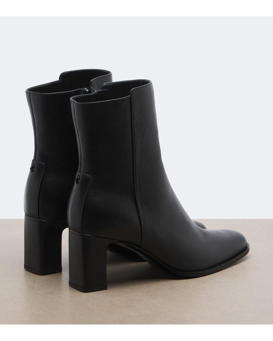 Jimmy Choo Black Caly Leather Ankle Boots