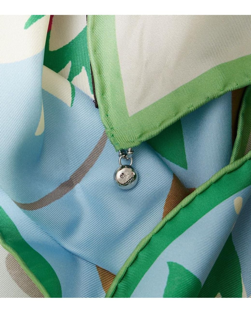 Loewe Metallic Printed Silk Twill Scarf