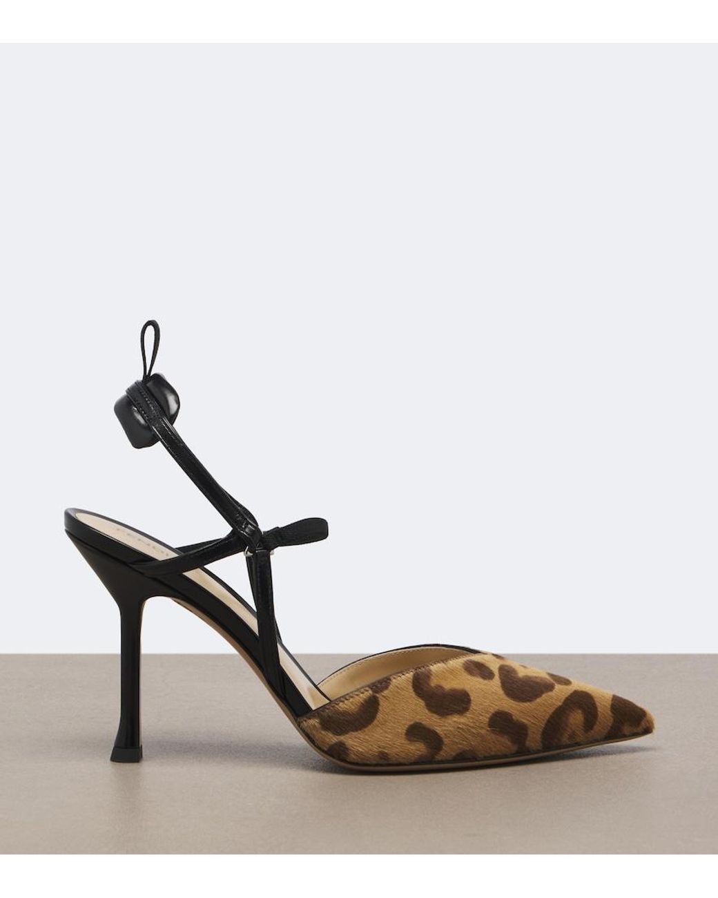 Fendi Metallic Colibri Leopard-Print Calf Hair Slingback Pumps