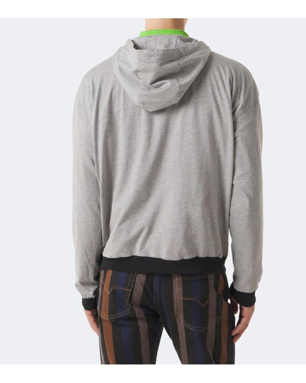 Versace Gray Medusa Cotton Jersey Hoodie for men