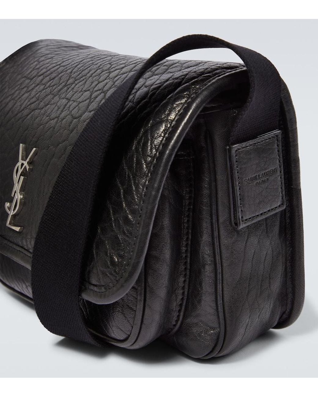 Saint Laurent White Niki Small Leather Messenger Bag for men