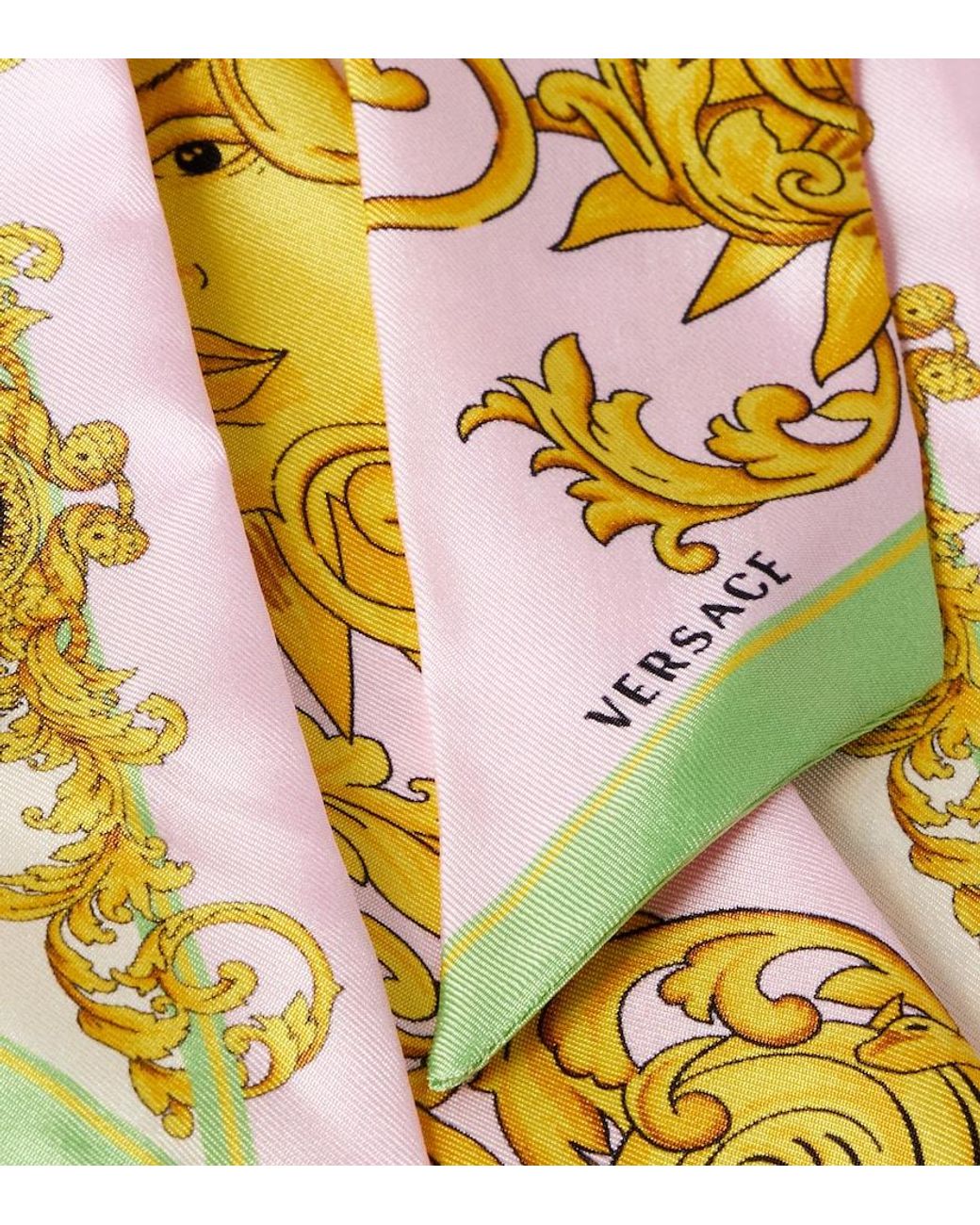 Versace Metallic Printed Silk Twill Scarf