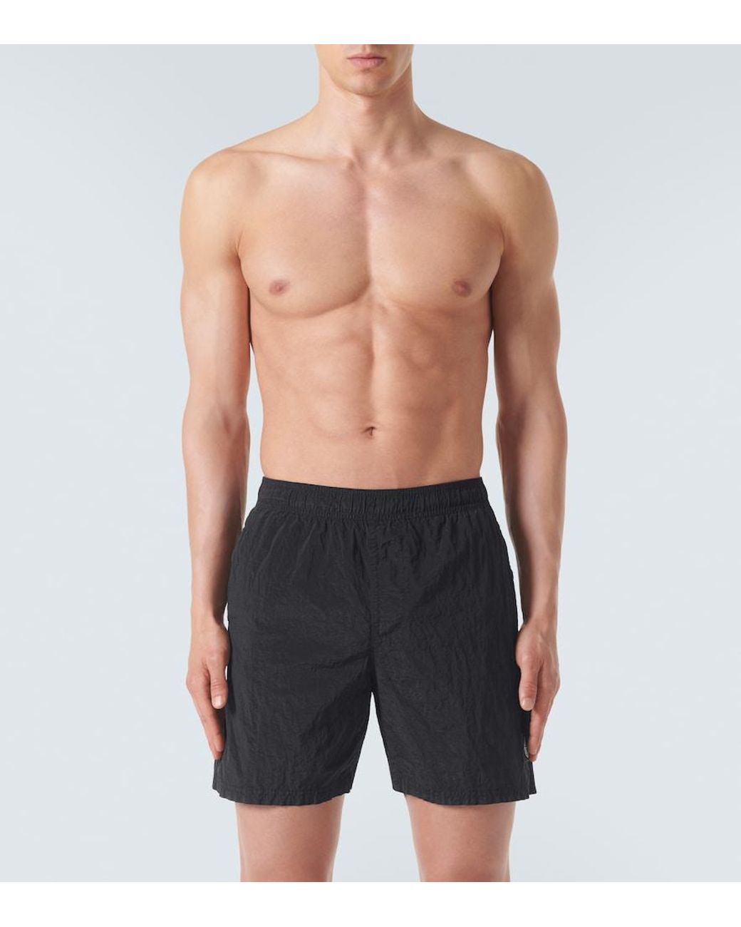 Stone Island Black Compass Swim Trunks for men