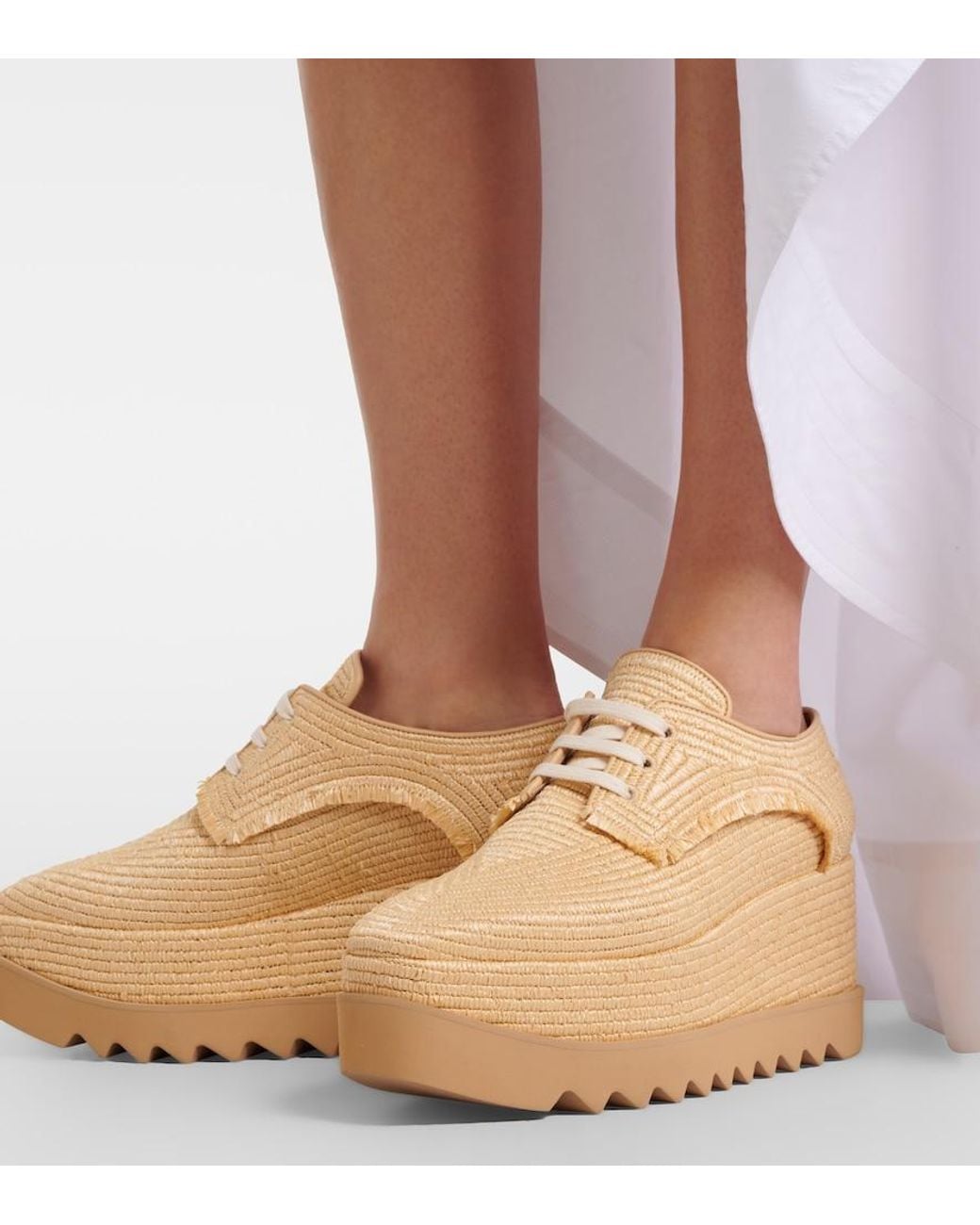 Stella McCartney Natural Elyse Woven Platforms