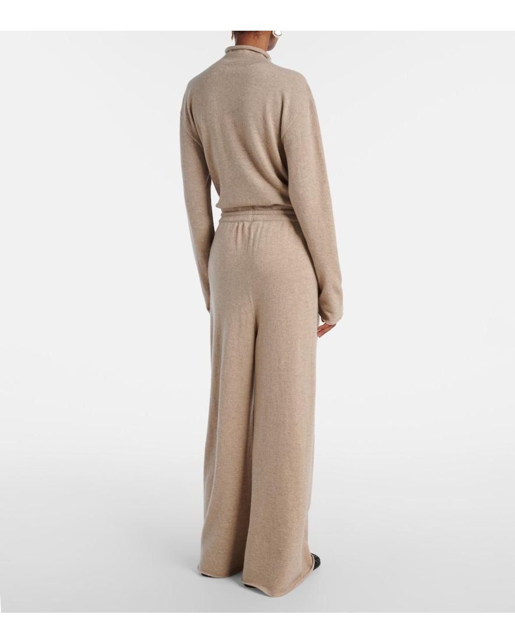 Jil Sander Natural Cashmere Wide-Leg Pants