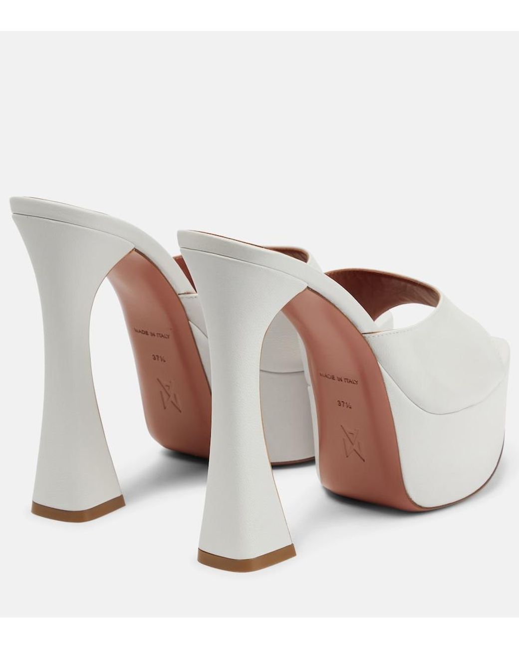 AMINA MUADDI White Dalida 150mm Platform-sole Mules