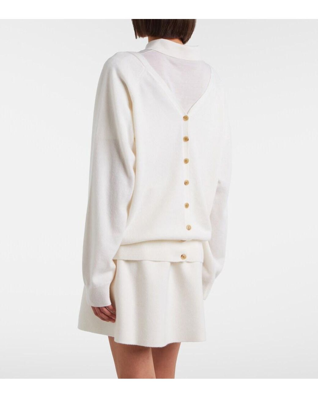 Lisa Yang White Jiani Cashmere Cardigan