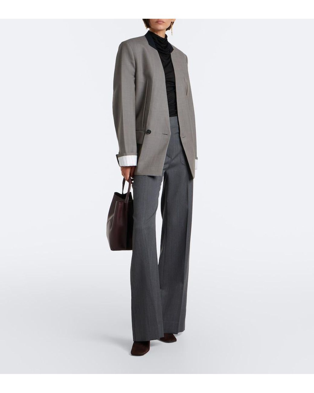 Victoria Beckham Black Draped Jersey Top