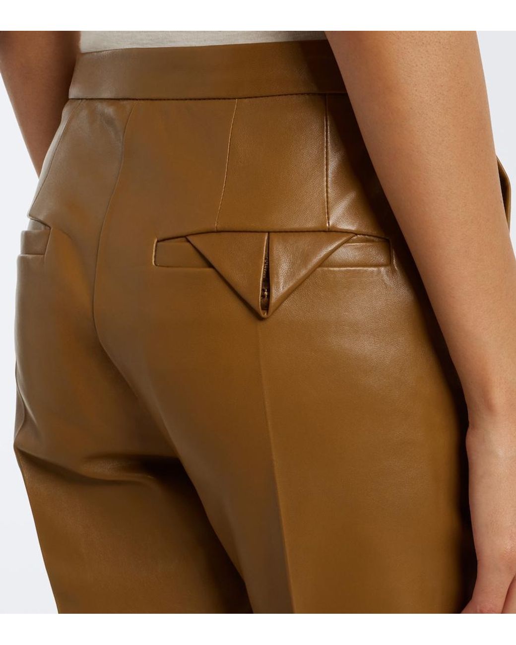 Dorothee Schumacher Brown Leather Flared Pants
