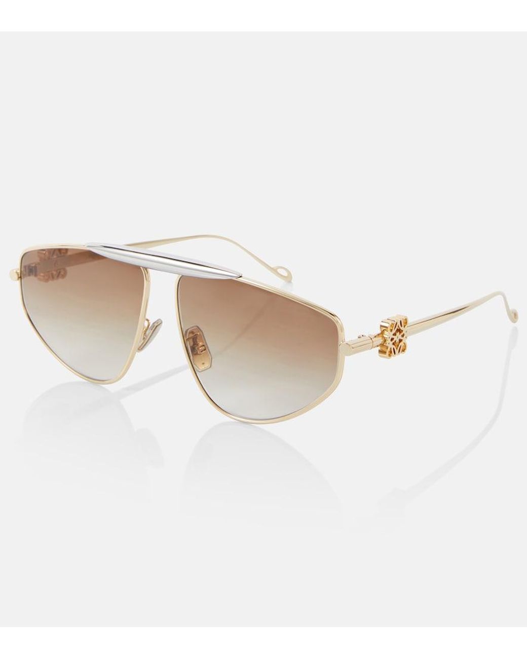 Loewe White Spoiler Aviator Sunglasses