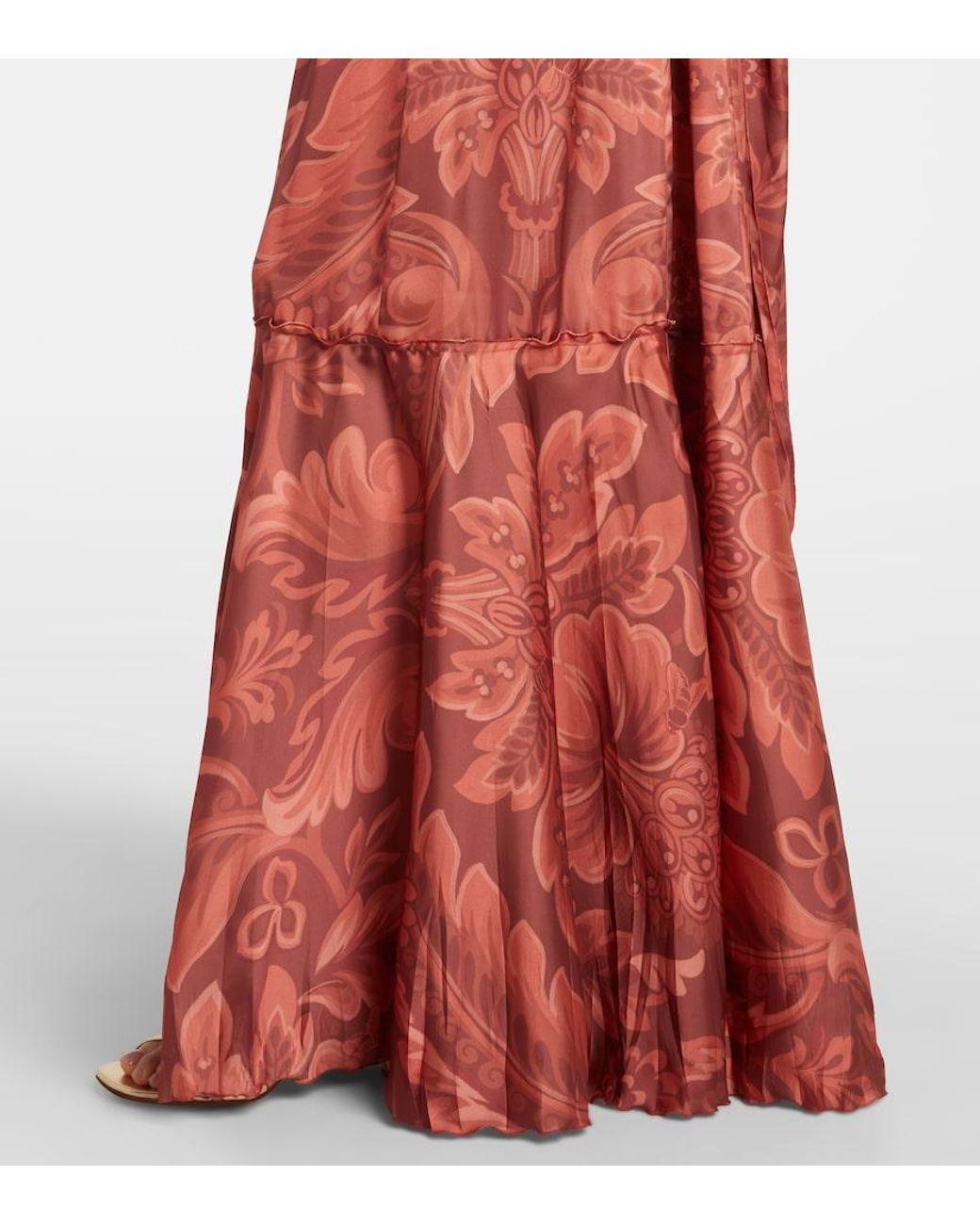 Etro Red Printed Maxi Dress