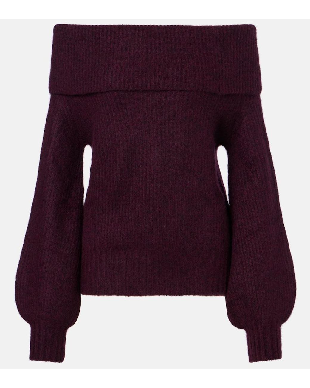 Jardin Des Orangers Purple Off-Shoulder Cashmere And Silk Sweater