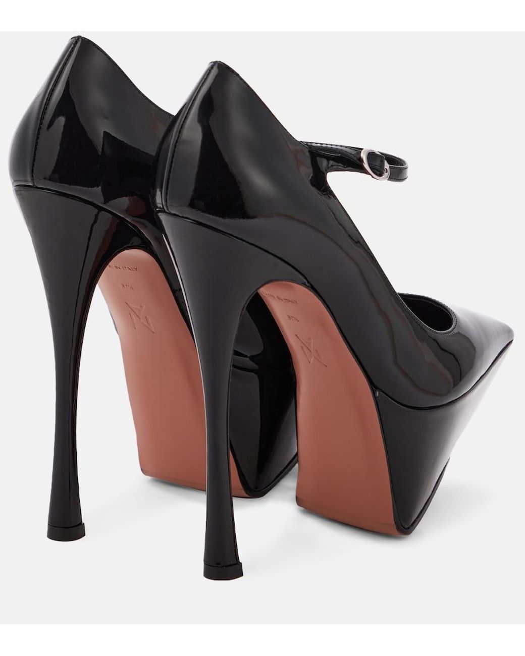 AMINA MUADDI Black Yigit Patent Leather Platform Pumps